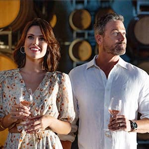 A woman drinking wine